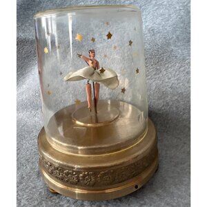 Vintage Cody Musical Ballerina Music Box Gold Floral Base Tested Tico Tico Tune